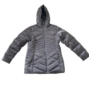 the NORTH FACE 550 DOWN PUFFY JACKET Women's Size Large Purple Violet Hooded